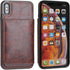 KIHUWEY Wallet Case for iPhone Xs Max - Leather Kickstand with Credit Card Holder, Shockproof Protective Cover (Brown)