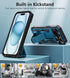 FNTCASE iPhone 15 Heavy Duty Phone Case: Military Grade, Dropproof, Kickstand, Textured Bumper, Rugged Protector (Blue)
