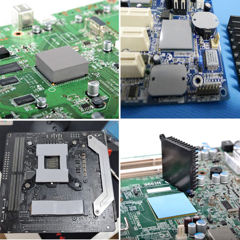 Thermal Pad 6W/mK 4 Pack, 100x100mm, 0.5mm, 1mm, 1.5mm, 2mm Silicone Cooling Pad, Non-Conductive Heat Resistance for