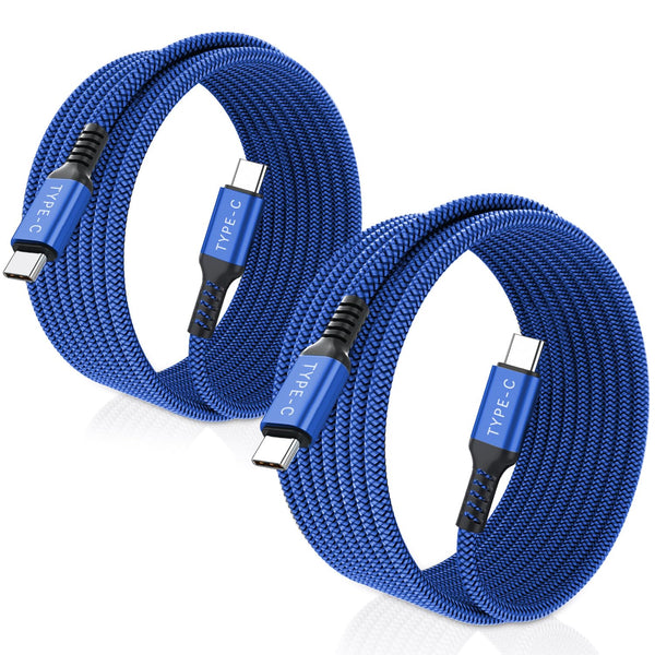 Basesailor 10ft USB Type C to C 100W Cable 2-Pack, Fast PD Charger for MacBook, iPad Air, Samsung Galaxy S23, Note 20.