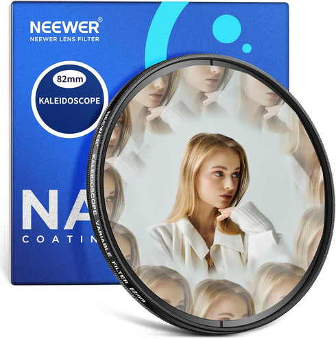 Neewer 82mm Kaleidoscope Prism Lens Filter, Photography Crystal Glass Effect Filter with Multi Refraction