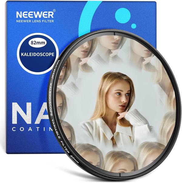Neewer 82mm Kaleidoscope Prism Lens Filter, Photography Crystal Glass Effect Filter with Multi Refraction