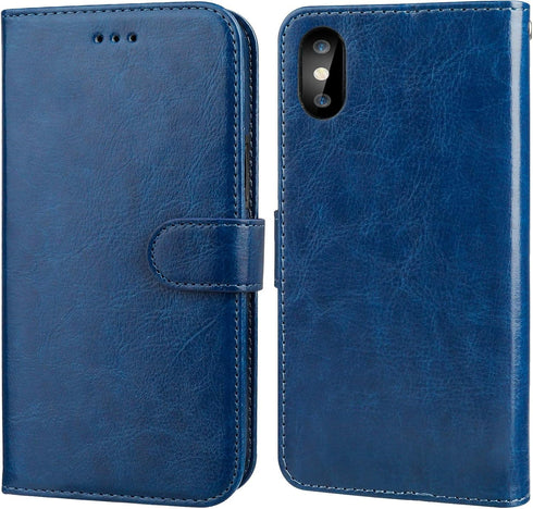 Bocasal Wallet Case for iPhone Xs/X, PU Leather Magnetic Detachable Kickstand Shockproof Cover for iPhone X