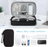 FYY Travel Cable Organizer Pouch - Black Portable Waterproof Double Layers Storage Bag for Accessories