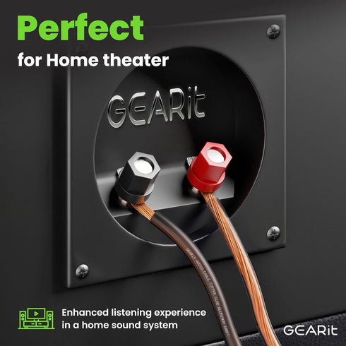 GearIT Pro Series 12 Gauge Speaker Wire Cable (30.4 Meters / 100 Feet / Black Clear) for Car Audio and Home Theater
