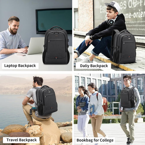 17 Inch Backpack Backpack DUSLANG Laptop for Travel Water Resistant College for Men/Women Laptop Bag with USB Charging