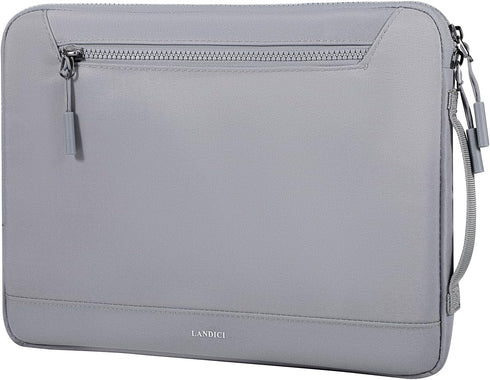 LANDICI 360° Protective Laptop Sleeve Case, Waterproof Slim Bag for 14-15 Inch MacBook Air/Pro, Grey