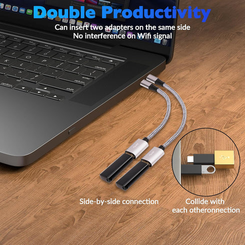 Micro USB to USB Adapter, Micro USB 2.0 OTG Cable 2 Pack, Nylon Braided, Aluminum Shells for S7 LG