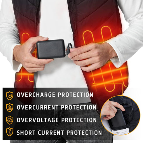 Lyzuepely 10000 Pack Rechargeable Battery for Heated Vest mAh Power Bank for Heated Jacket Heating Electric Vest Coat