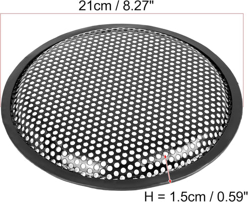 X AUTOHAUX 8 Inch Car Audio Speaker Subwoofer Metal Black Waffle Grill Cover Protector