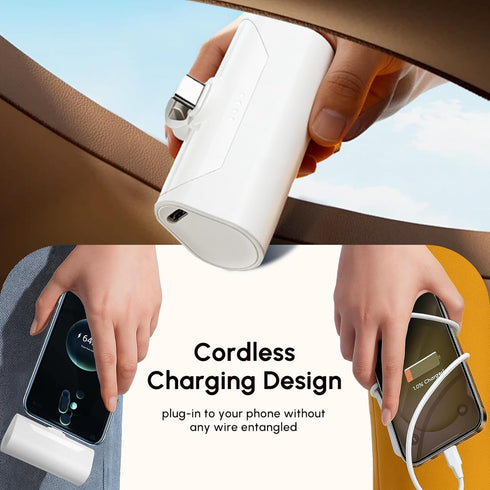TCNOLL 17, 4800mah Pack 16/15 Mini USB C Power Bank for iPhone Compact Handy Portable Charger Backup Battery Compatible