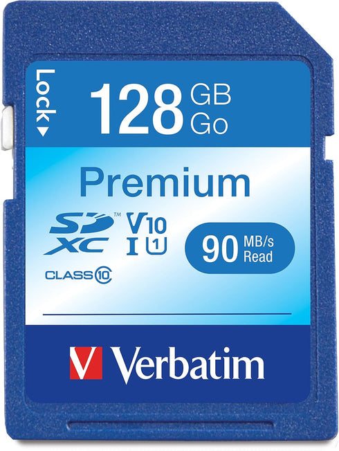 Verbatim 128GB Premium SDXC Memory Card, UHS-I V10 U1 Class 10