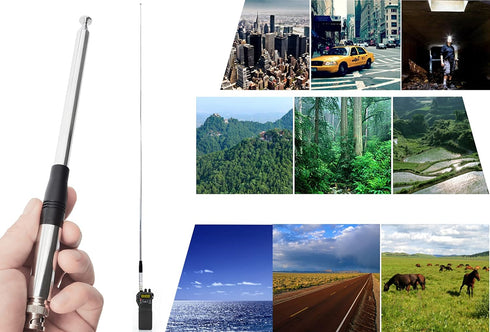 HYS 27Mhz 9-Inch 51-inch Radio(27Mhz) Antenna to Telescopic/Rod HT Antennas for CB Handheld/Portable Radio with BNC