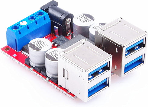 9V 12V 24V (8V-35v) 5V 5A 8A 4-USB DC-DC USB Charging Module to Port at The Same time Output for Mobile Phones, Digital