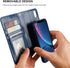 Bocasal iPhone Xr Wallet Case - PU Leather Magnetic Detachable Kickstand with Card Holder, Blue
