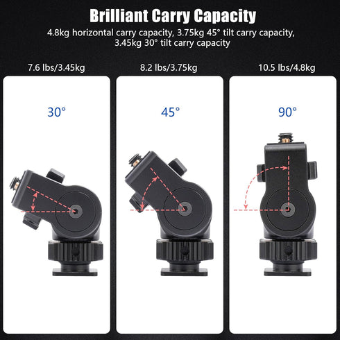 VILTROX Camera Monitor Mount with Cold Shoe, 360° Swivel and 180° Tilt Adjustable for 5" & 7" Field Monitors