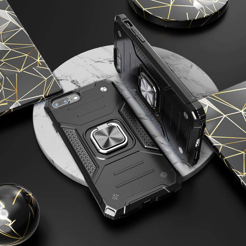 iPhone 8 Plus Case with Screen Protector, Shock Absorption Drop Test Cover with Car Mount Kickstand