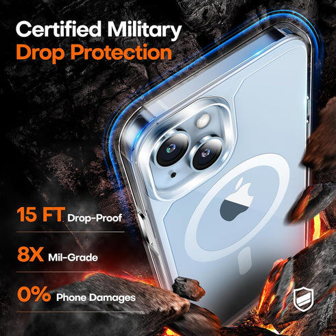 TAURI 15 15, for iPhone Case, Compatible with MagSafe, with Screen Protectors, Not-Yellowing Military-Grade Protection