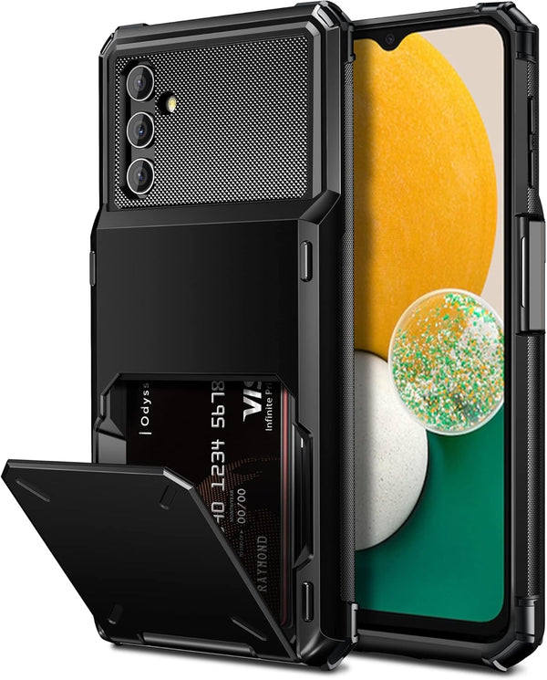 Vofolen Wallet Cover for Galaxy A13, 4-Card Holder ID Slot Scratch Resistant Dual Layer Hybrid Protective Armor Case