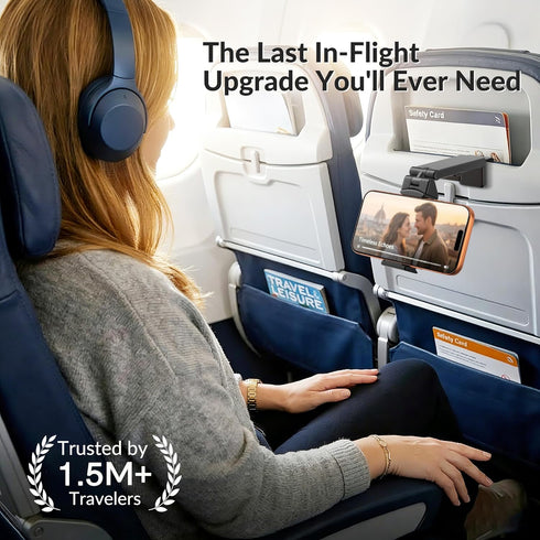 Perilogics 360 Airplane Phone Holder Mount Universal in Flight Hands Free Viewing with Multi-Directional Dual Degree