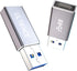 Upgraded USB A to USB C Adapter, 2-Pack USB Male to USB C Female, 60W Type C Port to USB 3.2 Converter, Compatible