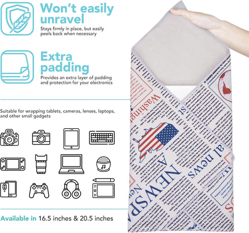 Foto&Tech Flexible Magic Cloth Wrapper, Anti-Scratch Camera Lens Book Wrap Travel Case, Compatible with DSLR Camera Lens