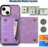Asuwish iPhone 13 Case: 6.1" Wallet Cover, Card Holder, Tempered Glass Protector, Leather Bling, Purple for Women.
