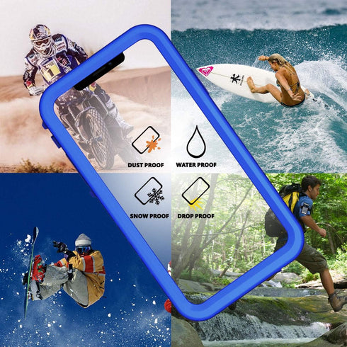 Cozycase Waterproof iPhone 11 Case - Built-in Screen Protector, Full-body Rugged Bumper, Shockproof, Dustproof, Blue