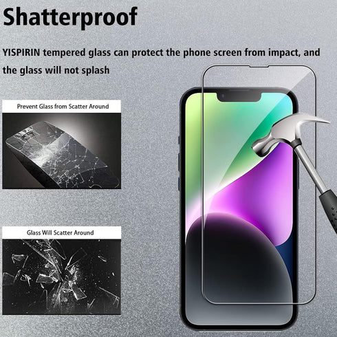 Screen Protector Compatible with iPhone 14 Plus 6.7 inch, 2 Pcs Front + 2 Pcs Back Protector + 2 Pcs Camera Lens