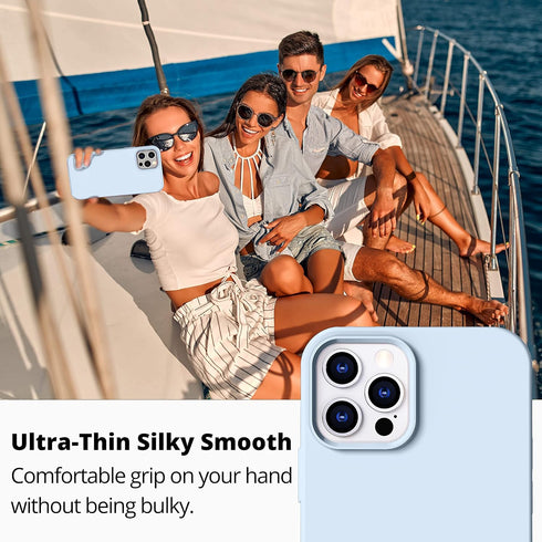 IceSword Baby Blue iPhone 13 Mini Case - Ultra Slim Shockproof Protective Cover with Soft Anti-Scratch Microfiber Lining