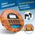 KLIM MP3 Nomad Wood - New - Portable CD Player Walkman - Long-Lasting Battery - Includes Headphones - Radio FM
