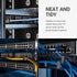 kwmobile 1U 19" (Pack 3) Server Rack Cable Management Brackets of - Steel Cable Organizers for Fiber Optic, Network