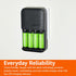 Amazon Basics 4-Bay 4 Count, Battery Charger for AA & AAA Rechargeable Batteries with Pre-Charged AA NiMh Batteries
