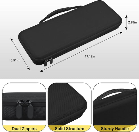 BOVKE Hard Carrying Case for Logitech POP Keys Mechanical Wireless Keyboard and Mouse Combo, Black+Blast Yellow