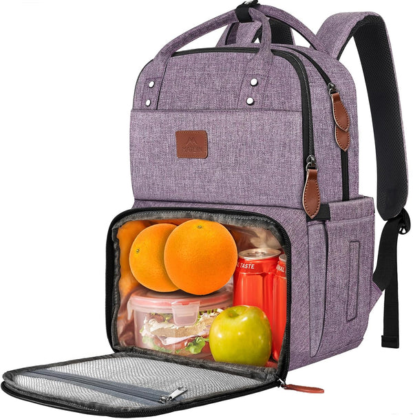 MATEIN Laptop Backpack with Lunch Box, Insulated Women Backpacks with Cooler Compartment,