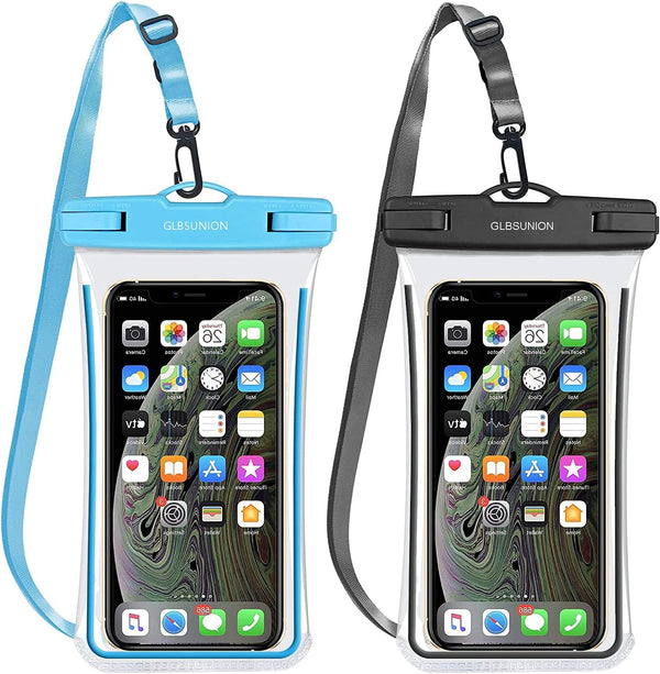 Universal Waterproof Phone Case, 2 Pack Lanyard Dry Bag Pouch for iPhone 15 14 13 12 Pro Max Plus Galaxy S23 S24 Google