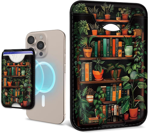 Mavellin for Magsafe Magnetic Phone Wallet, Bookshelf Aesthetic Magnetic Credit Card Holder Case,
