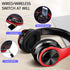 Bluetooth Over Ear Headphones with Microphone, Lightweight Wired/Wireless HiFi Stereo, Colorful LED Lights, Deep Bass