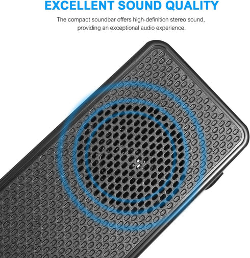 HOMSFOU 2.0 Setup Sound Bar Home Soundbar System Stereo Desktop Speaker for Tv Pc Mobile Devices Compact Sound Bar