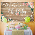 Rustic Wood Baby Shower Backdrop Banner Oh Baby Floral Decorations for Girls and Boys Birthday Party Supplies