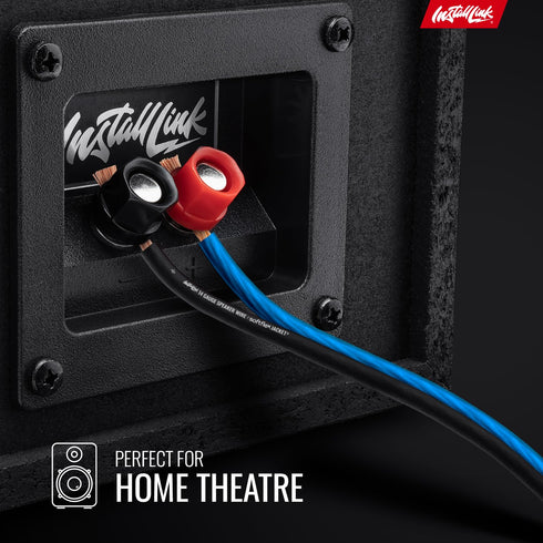 Install Link 14 AWG Gauge Speaker Wire Cable, 30 Feet, CCA for Stereo, Car or Home Theater