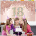 Sweet 18th Birthday Banner Backdrop Decorations for Girls, Rose Gold 18 Birthday Party Sign Supplies, Pink 18 Years Old