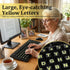 Qulkws 2 PCS Universal English Large Lettering Keyboard Stickers, English Keyboard Stickers, Big Bright Yellow