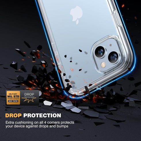 Diaclara Rugged Case for iPhone 15 Plus 6.7'', Full Body with Built-in Touch Sensitive Anti-Scratch Screen Protector -