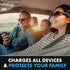 Rescue A6 Emergency 6-in-1 Car Crash Safety Device, USB Car Charger, Window Breaker, Seat Belt Cutter, 2200mAh Power
