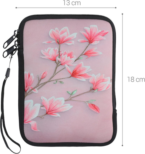 kwmobile 6" Neoprene e-Reader Pouch Size eReader - Universal eBook Sleeve Case with Zipper, Wrist Strap