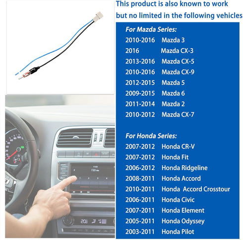 Anina Car Radio Antenna Adapter, Compatible with 2003-2016 Honda CRV, Fit, Accord, Civic