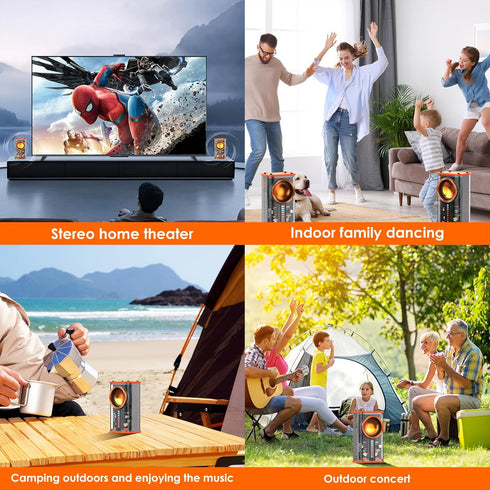 Transparent Wireless Bluetooth Speaker, Portable Mini Speaker with LED Colorful Lights, Stereo Sound TWS Small Speakers