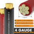 Jeemiter 4 Gauge Wire, 50ft Copper Clad Aluminum, Primary Automotive Wire, Battery Cable with Lugs Terminal Connectors