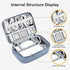 Large Capacity Electronics Accessories Organizer Case, Waterproof Leather Cord Organizer with Adjustable Divider